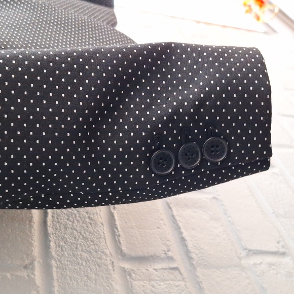 🐦 Talbots 2-Button Long Sleeve Blazer Jacket Women's Size 4 black with dots - Picture 6 of 13